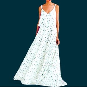 Jason Wu Crane Print Chiffon Maxi Dress Small Quiet Luxury Wedding Baby Shower